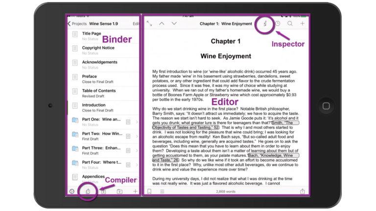 Scrivener IPad Overview InkIT Publishing